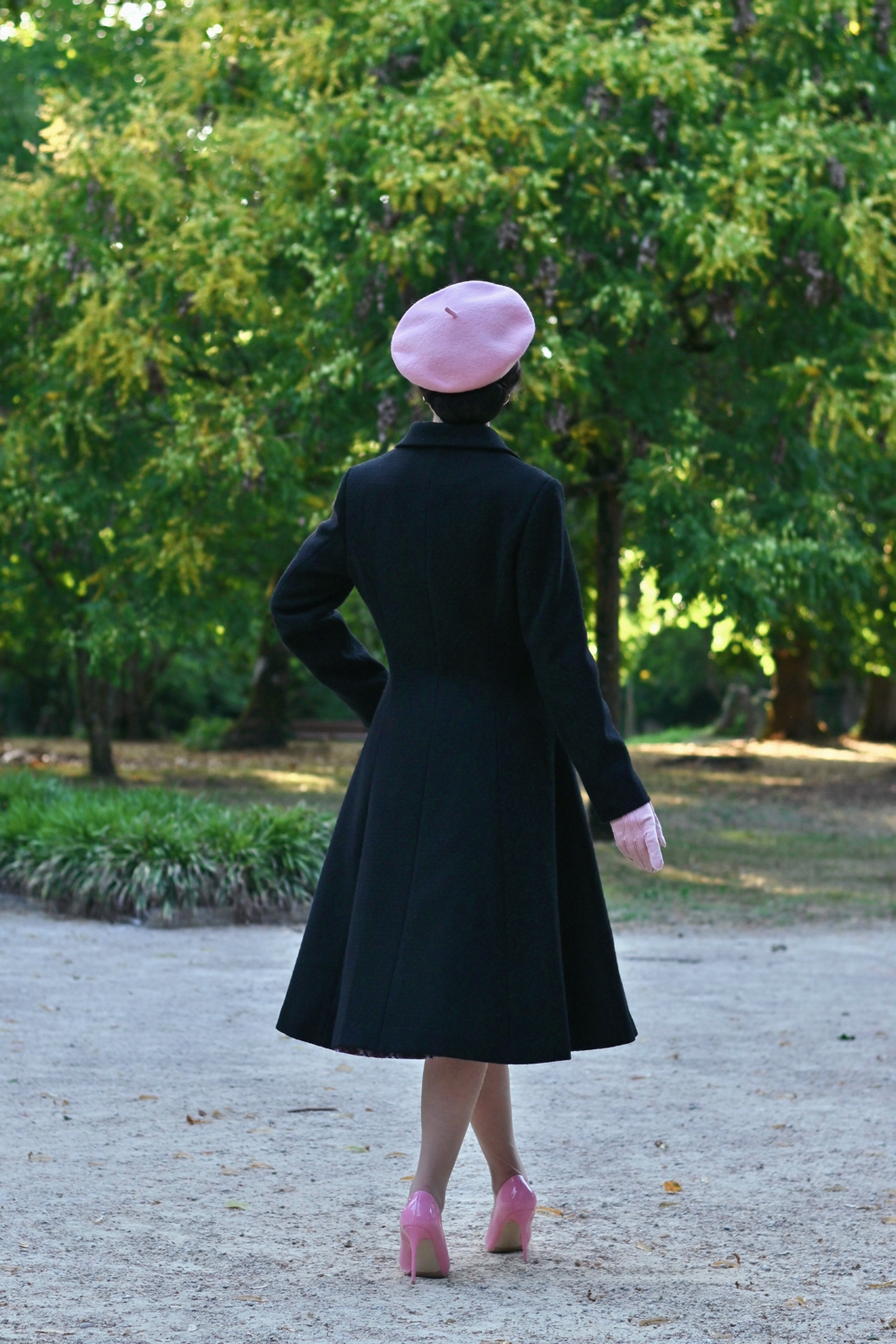 Hearts & Roses - Margo Weave Swing Coat Black