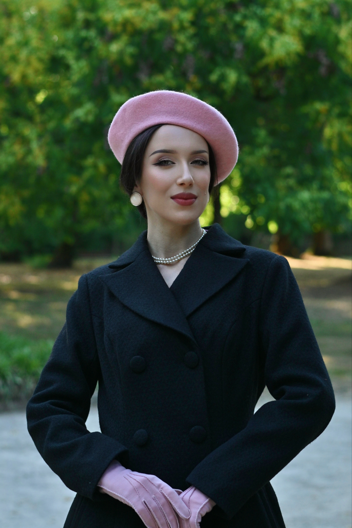 Hearts & Roses - Margo Weave Swing Coat Black