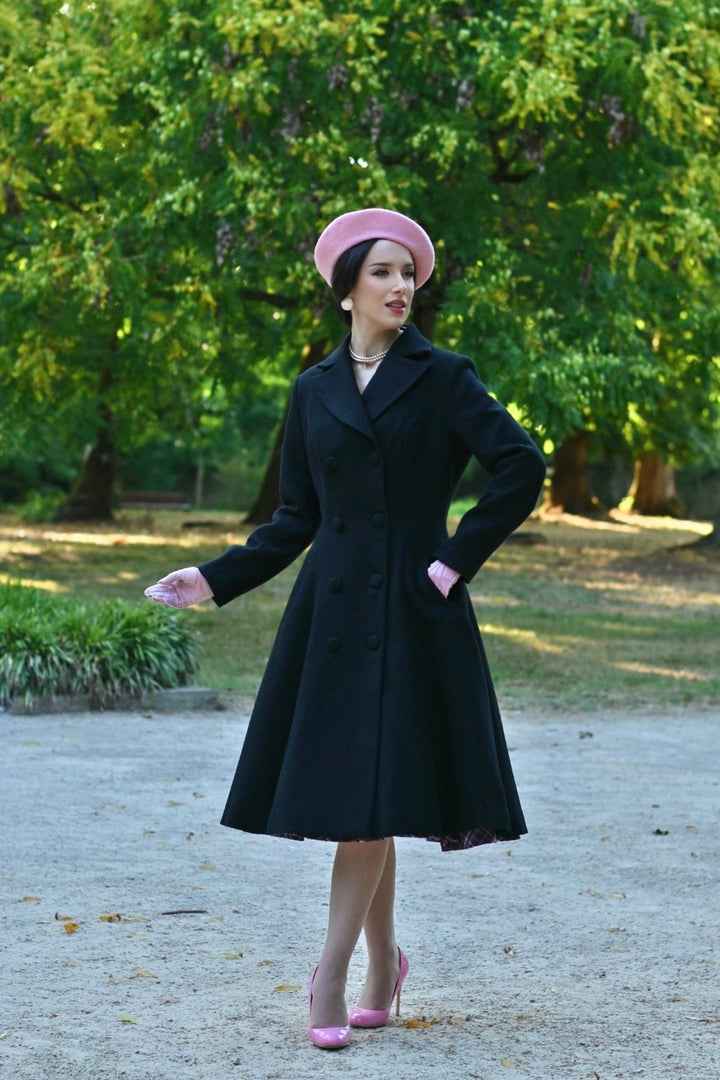 Hearts & Roses - Margo Weave Swing Coat Black