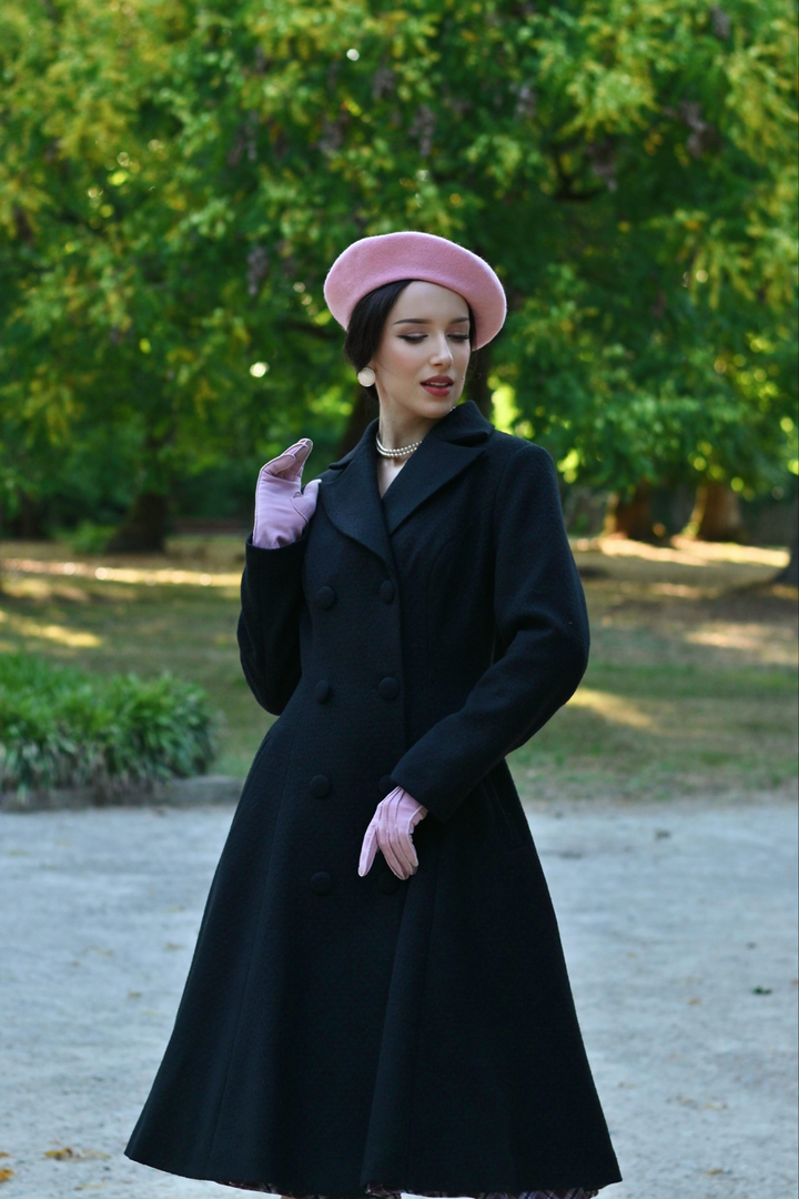 Hearts & Roses - Margo Weave Swing Coat Black