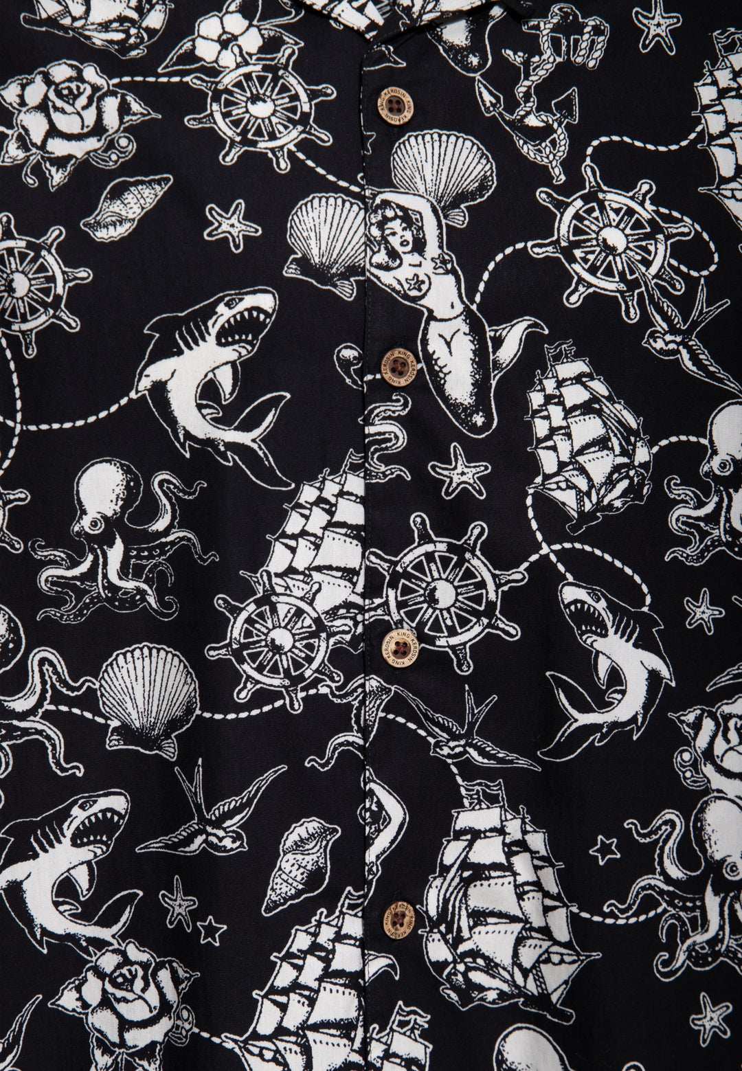 King Kerosin - Hawaiihemd Sailor in schwarz