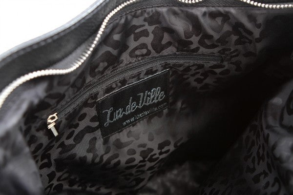 Lux de Ville - Handtas 'Carry All Tote Black Matte en Pink Bubbly Sparkle'