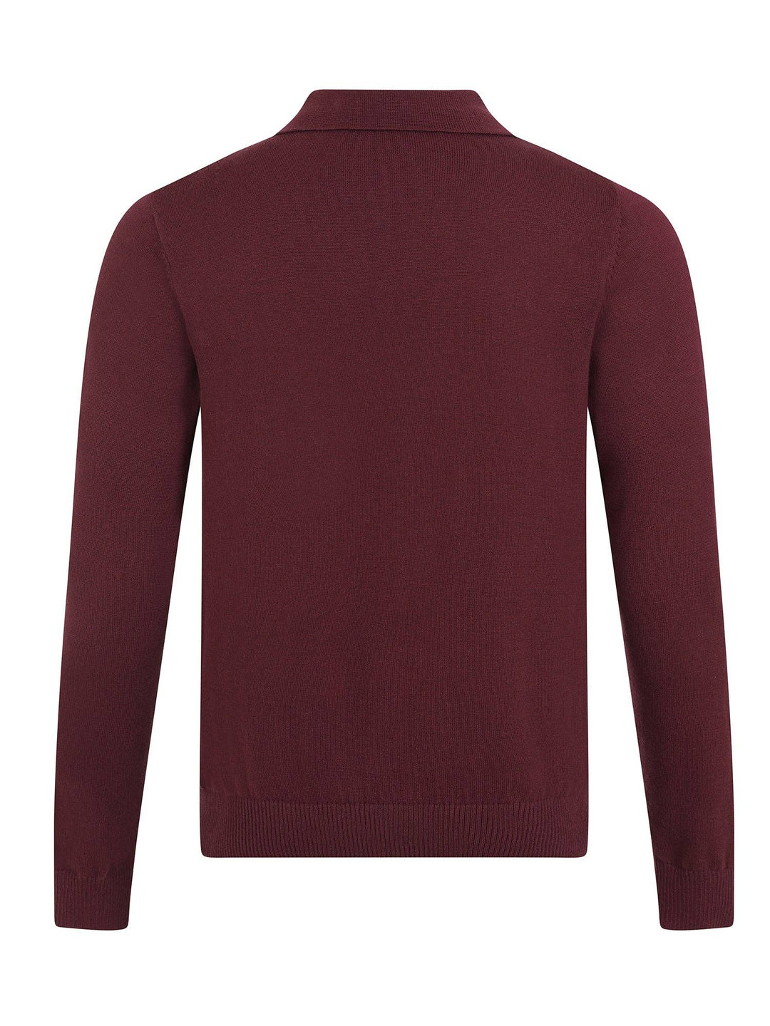 Jo Striped Polo Jumper in burgundy