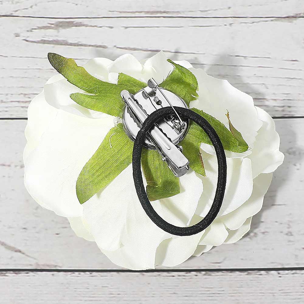 Große Blumenhaarspange / Clip / Haargummi altrosa