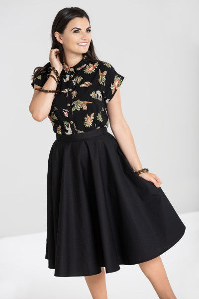 Hell Bunny - Paula 50s Skirt in schwarz