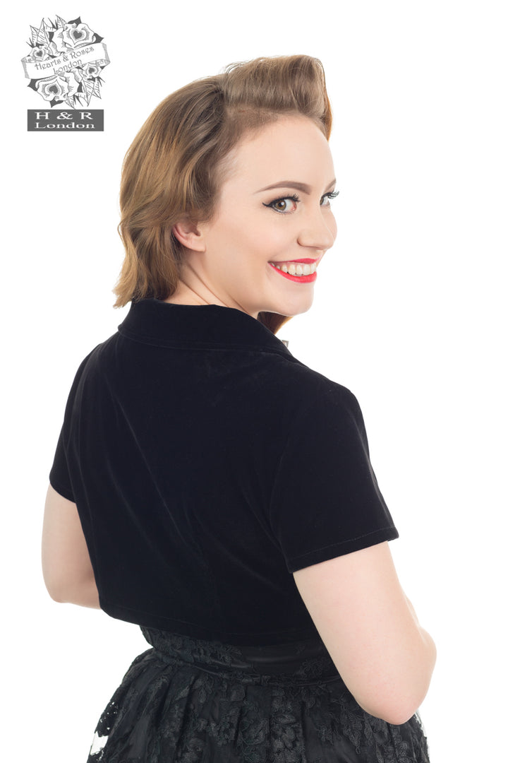 Hearts & Roses - Boléro en velours noir