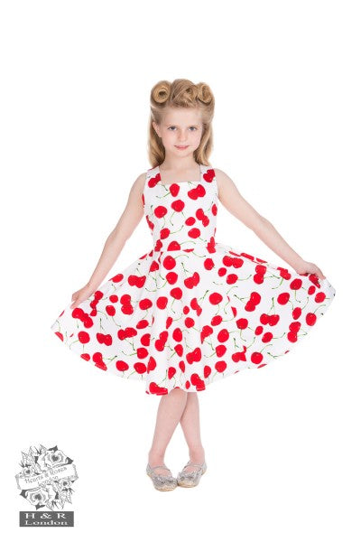 Hearts & Roses - Vestido de Swing Cherry Bombshell Blanco