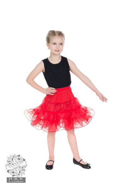 Hearts & Roses - Falda corta infantil roja 3 capas