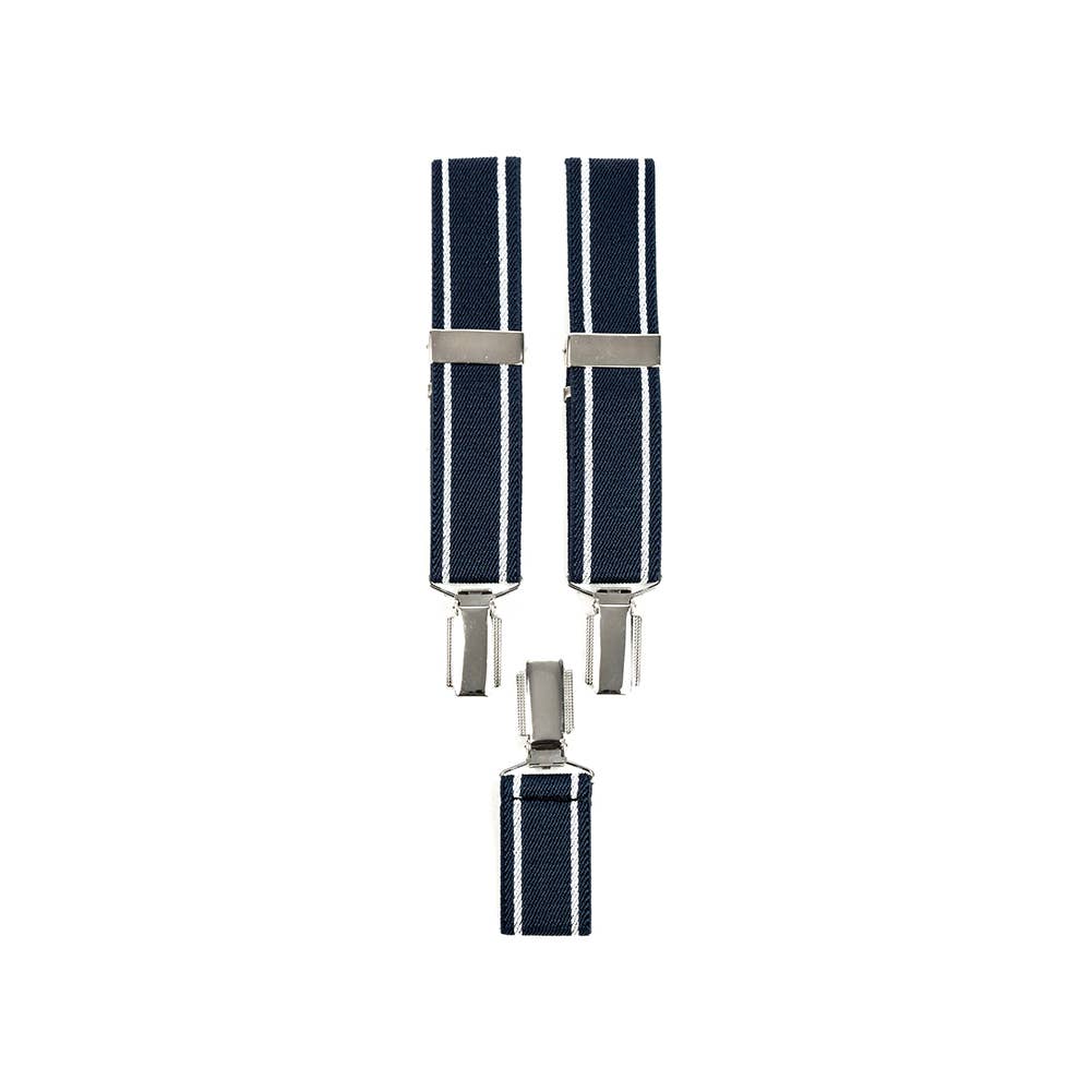 Valtico - bretelle a righe con clip, navy