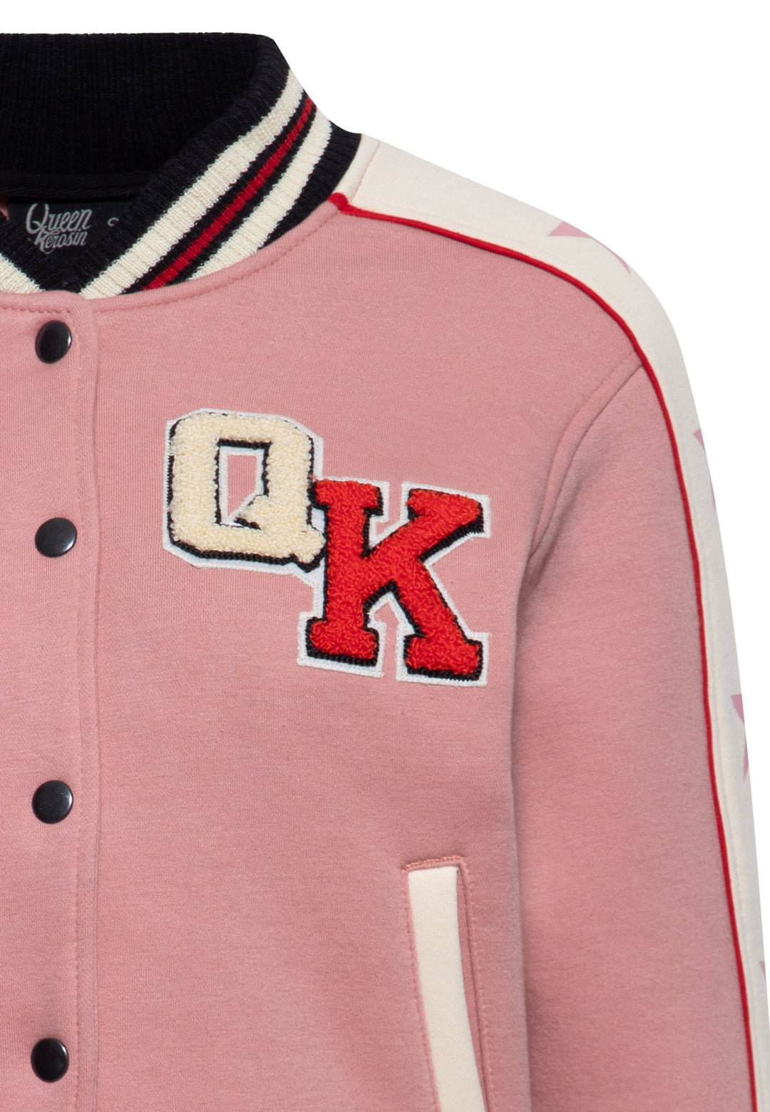 Queen Kerosin - Sweatjacke de collège »Q« en rouge