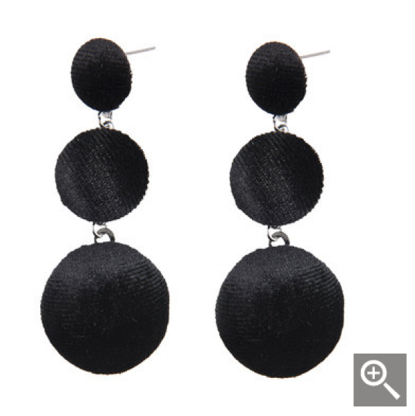 Juleeze - Boucles d'oreilles en velours noir