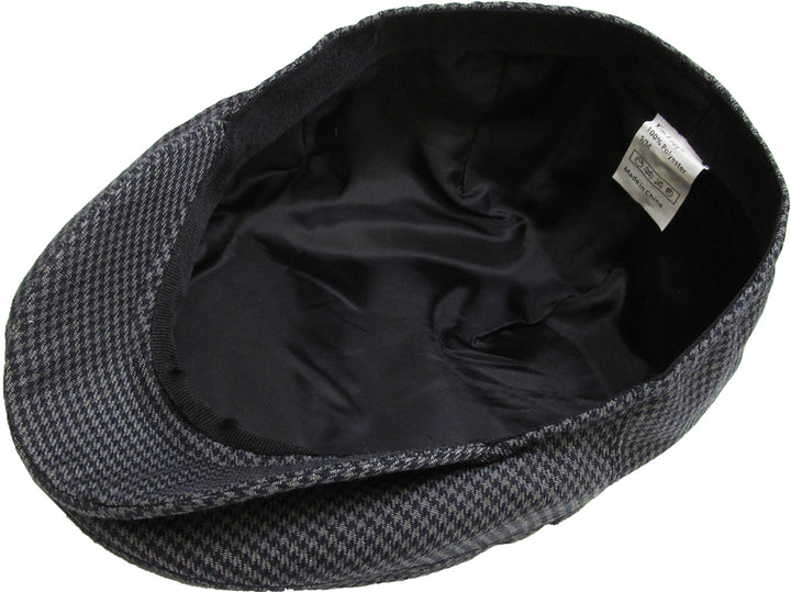 Chapeau Newsboy Classique Houndstooth noir-gris