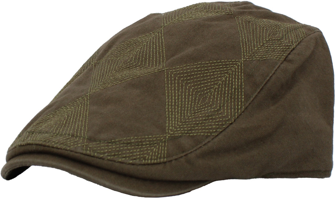 Casquette Newsboy Ivy Classique, motif losange, olive