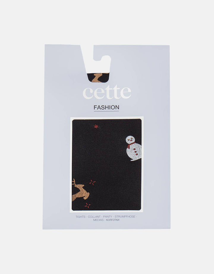 Cette - Weihnachts Strumpfhose Schneemann - 40 DEN