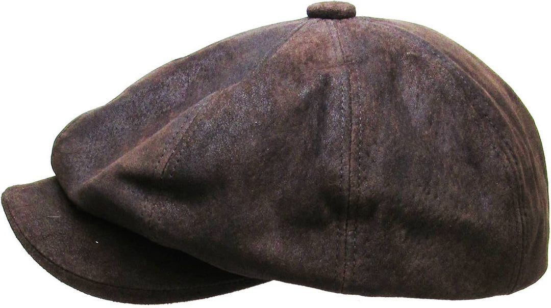 Casquette Ascot avec patte de boutonnage en cuir véritable