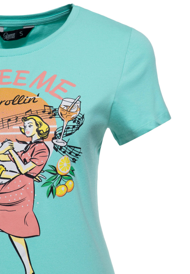 Queen Kerosin – T-Shirt "They See Me Aperollin" in mint