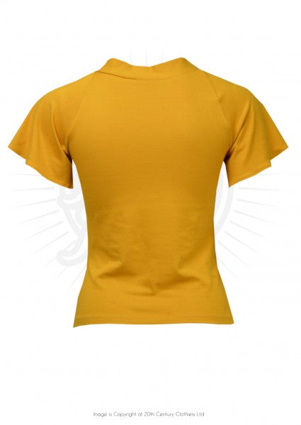 Pretty Retro - Pretty Tie Top in Mustard Yellow