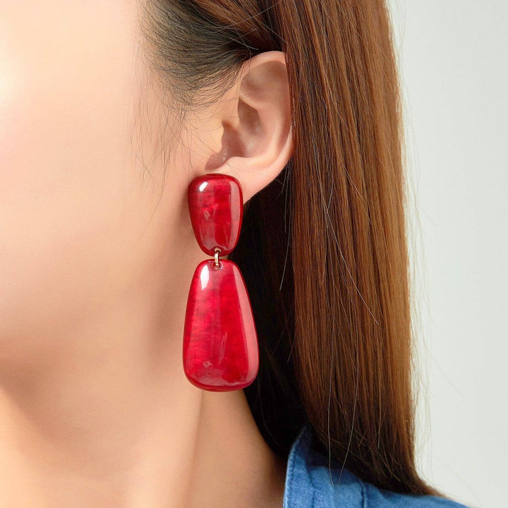 Edmee Clip Earrings in Red