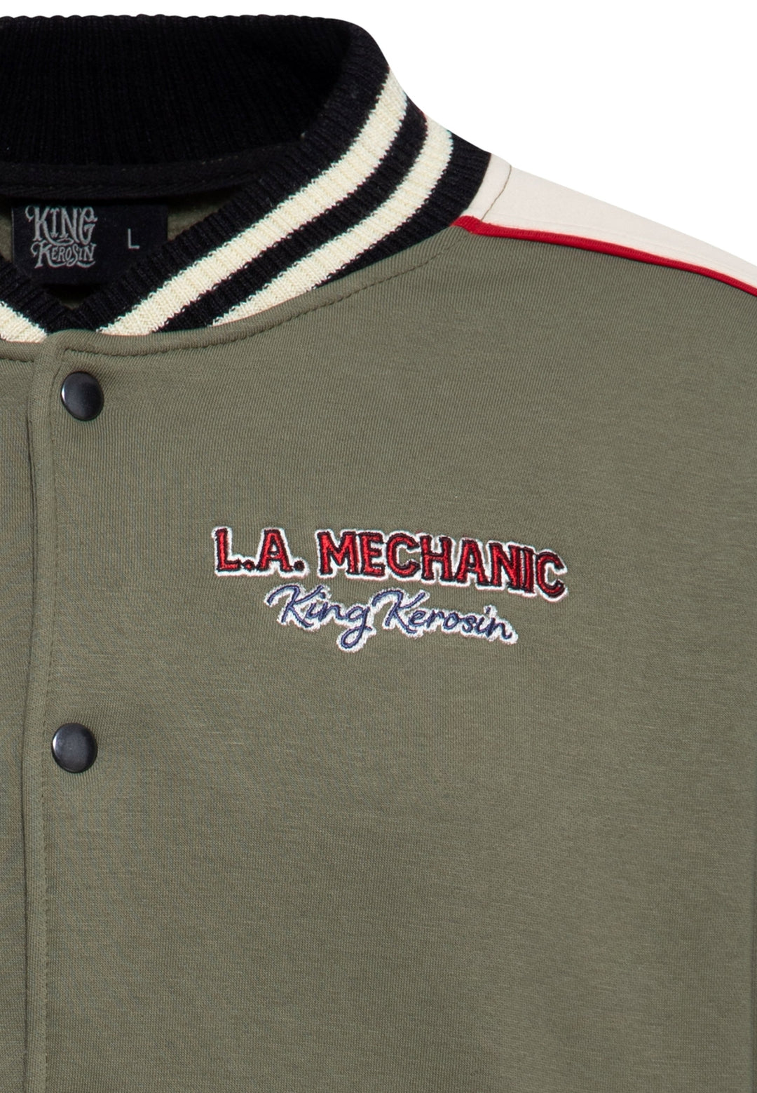 King Kerosin –  Collegejacke Long Beach Mechanic Dude khaki