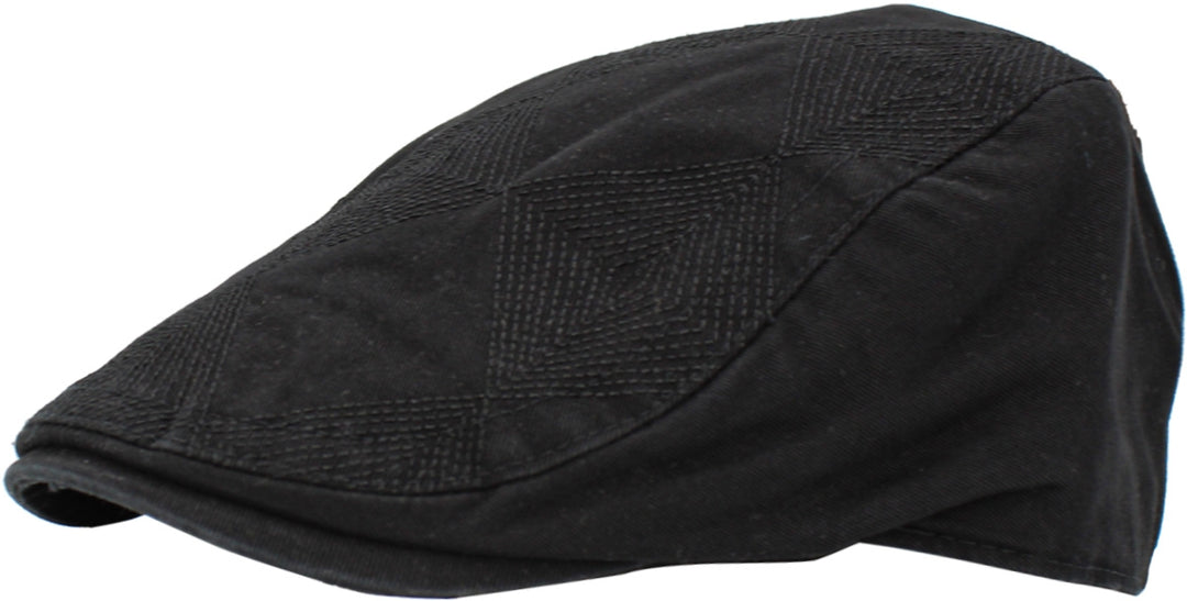 Casquette Newsboy Ivy Classique, motif losange, noir