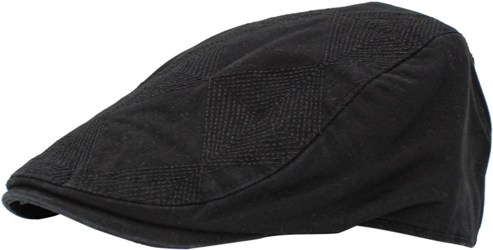 Classic Newsboy Ivy Cap, Diamond Pattern, Black