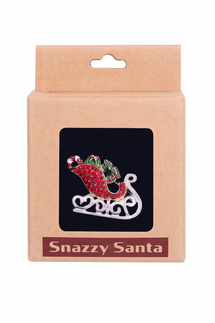 Weihnachtsbrosche „Santa's Sleigh“