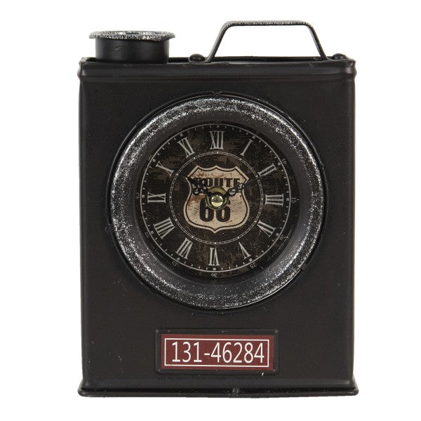 Clayre & Eef - Horloge de table jerrycan noir Route66