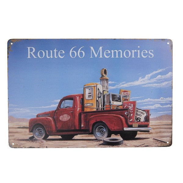 Clayre & Eef - Metal Sign 20x30 Route 66 Memories