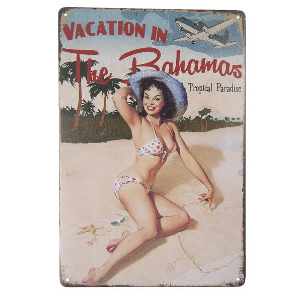 Clayre & Eef - Metal Sign 20x30 Bahamas