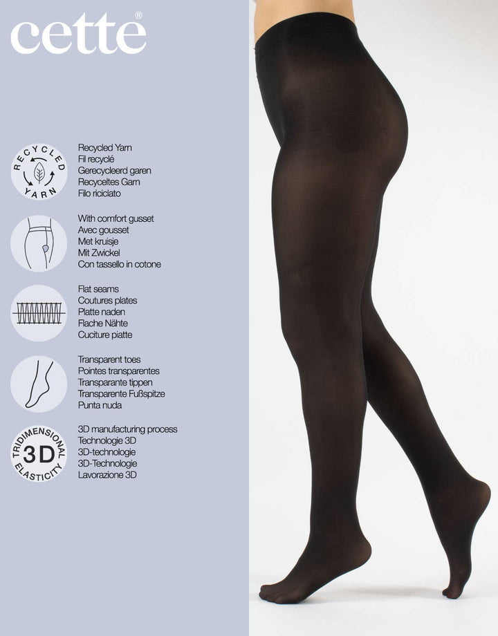 Deze - Opaque panty, gerecycled, 50 DEN in zwart