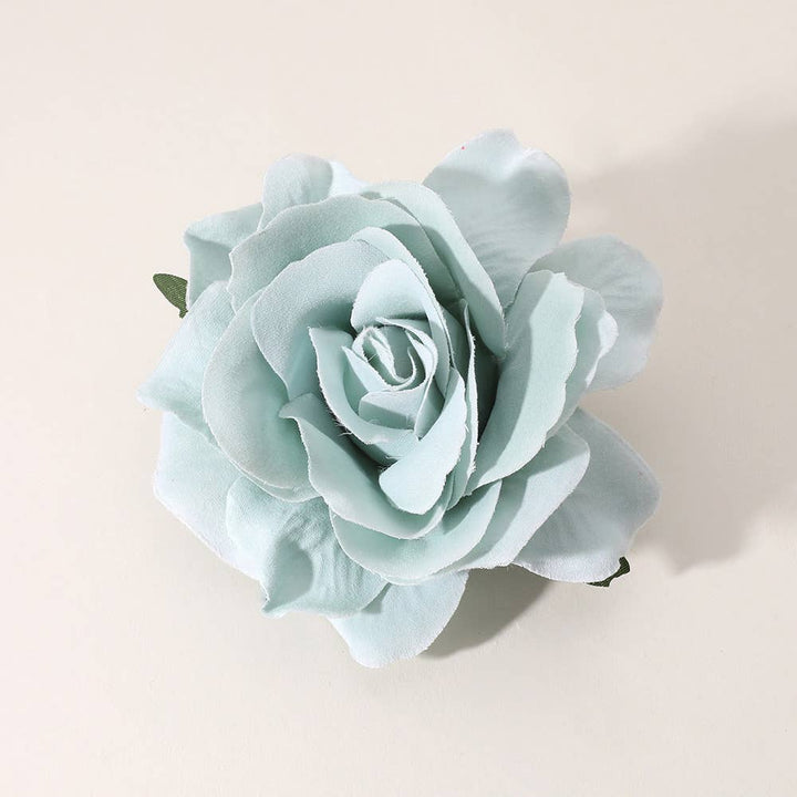 Haarclip, Haargummi, Brosche Rose mint