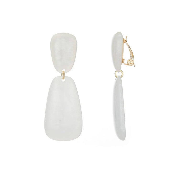 Boucles d'oreilles Clip-Ohrringe Edmee en blanc