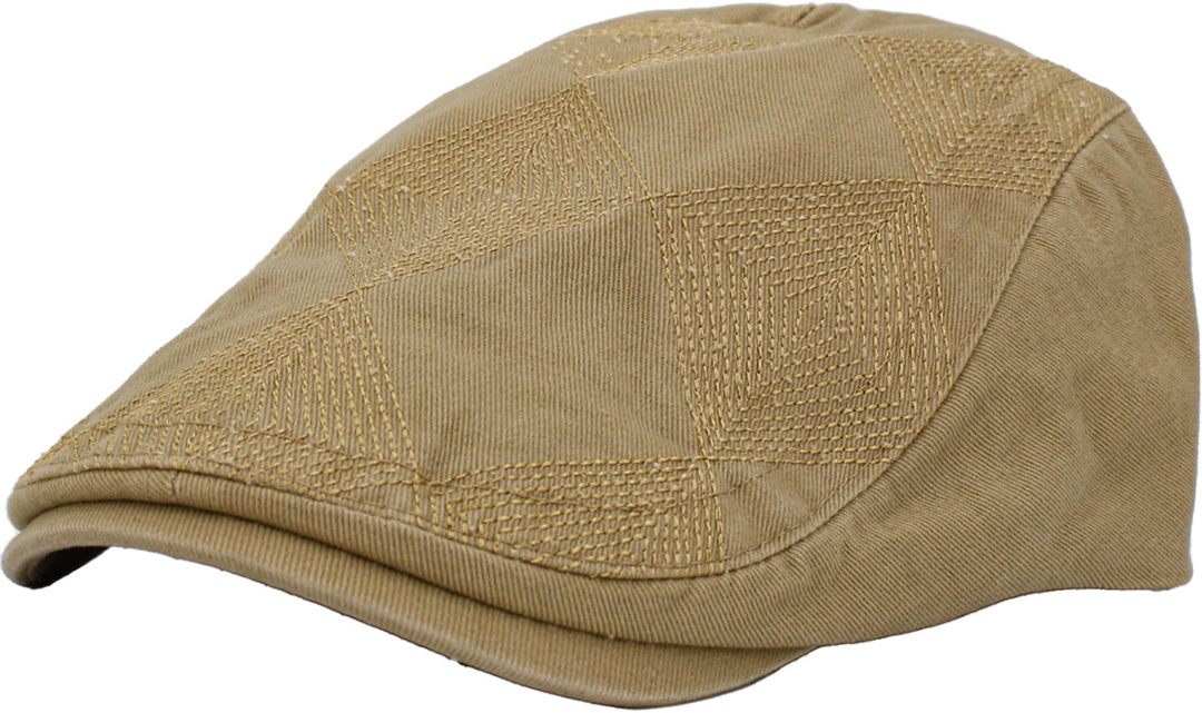 Cappello Newsboy Ivy Classico, motivo a rombi, khaki