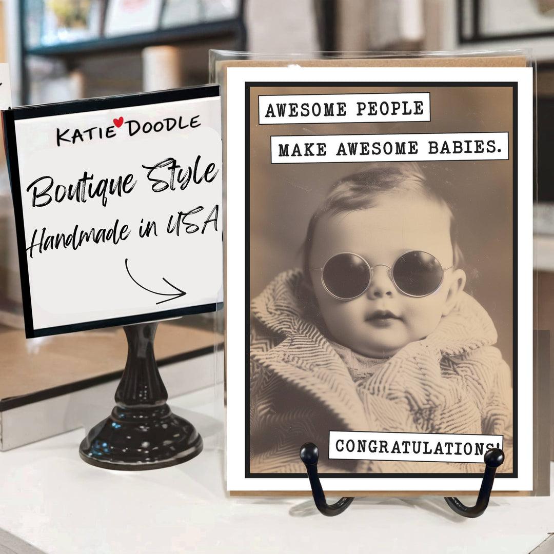 Katie Doodle – Babyparty-Karte, Geburt, Junge Mädchen