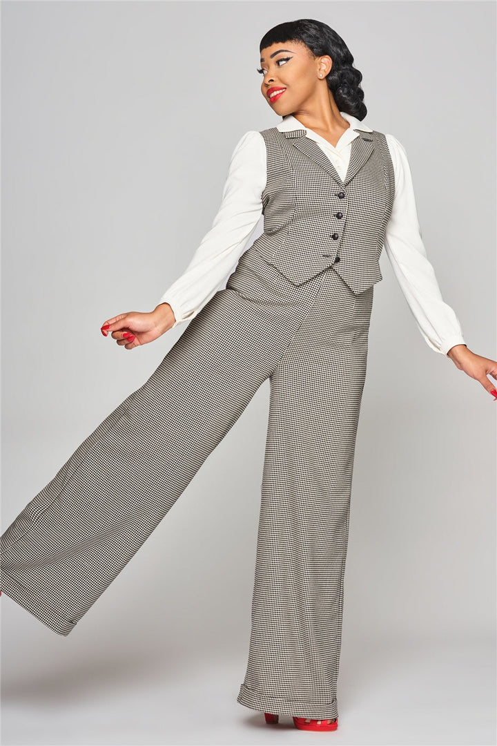 Collectif Womenswear - Professor Puppytooth Waistcoat