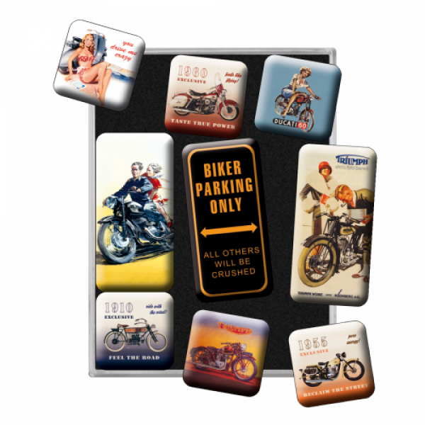 Magnet-Set (9-delig) - Alleen Biker Parkeren