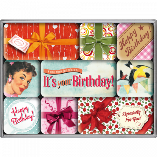 Magnet-Set (9-tlg.) - Happy Birthday