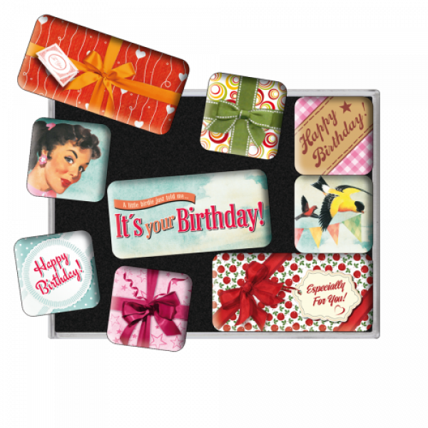 Magnet-Set (9-tlg.) - Happy Birthday