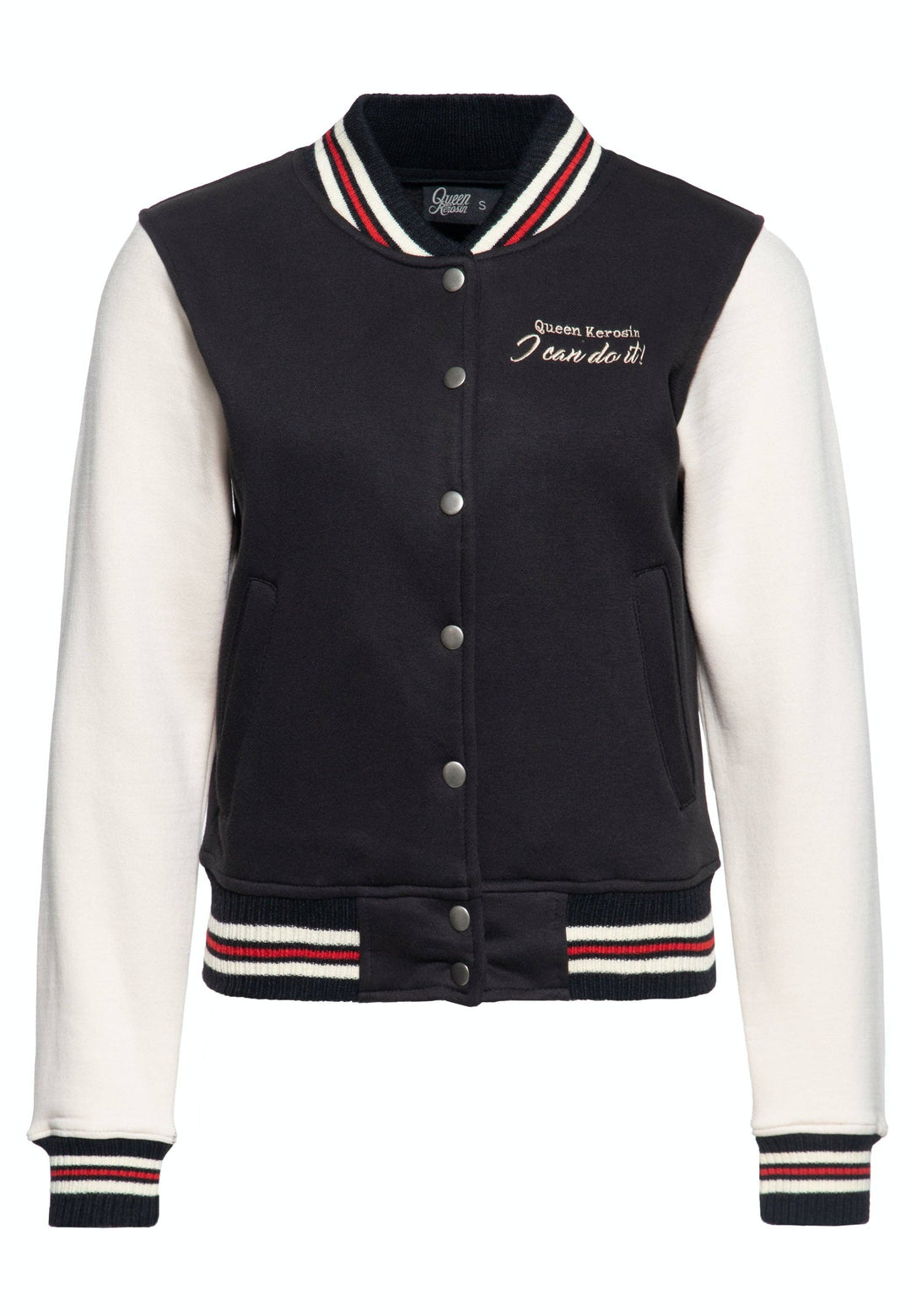 Queen Kerosin – Collegejacke "I Can Do It" in schwarz