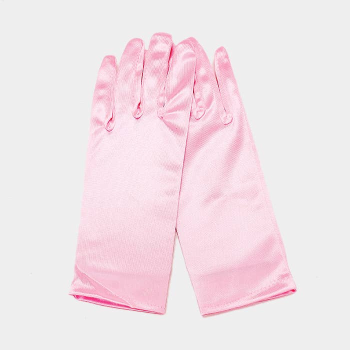 kurze Satin-Handschuhe rosa