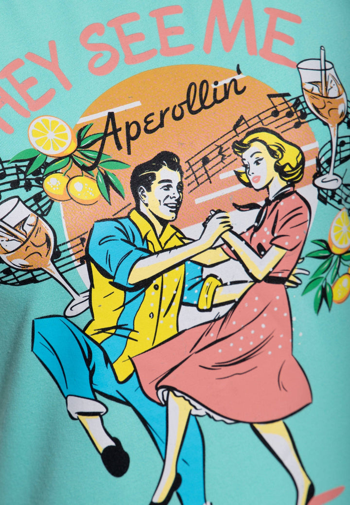 Queen Kerosin – T-Shirt "They See Me Aperollin" in mint