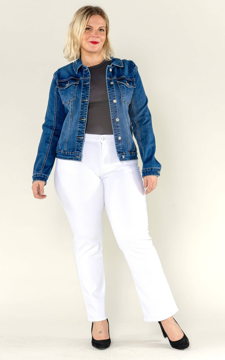 Stretch-Jeansjacke blau