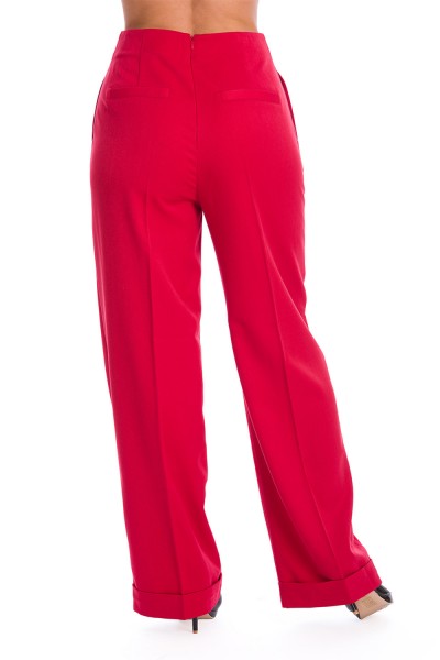 Banned Retro - Pantaloni Button Trouser Avventure Avanti in rosso