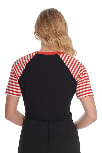 Banned Retro – Anchor Pin Up Top nero