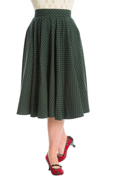 Banned Retro - Cosy Spot Swing Skirt green