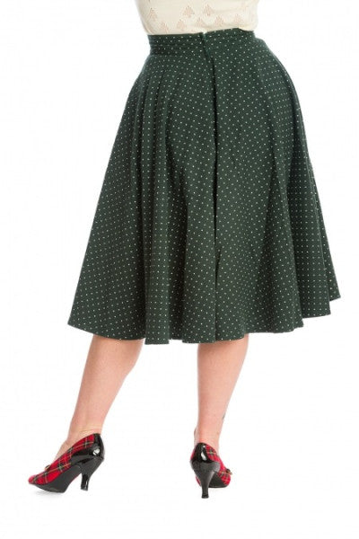 Banned Retro - Cosy Spot Swing Skirt green