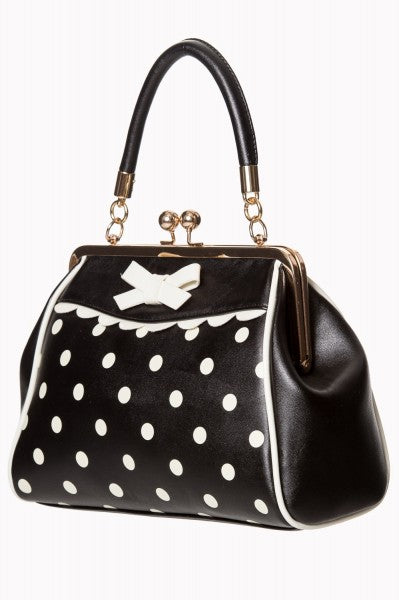 Banned Retro - Crazy Little Thing Bag in nero / bianco