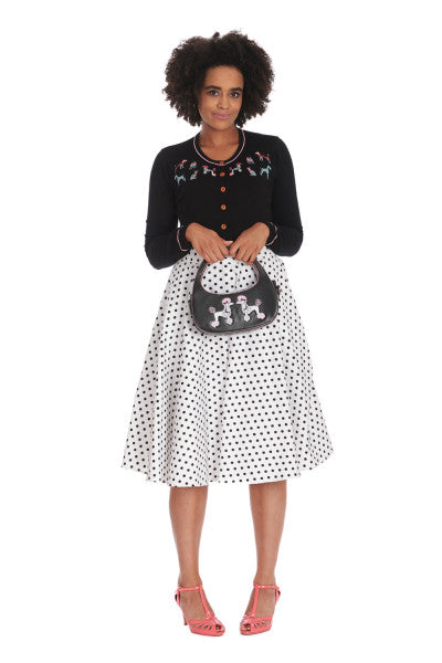 Banned Retro - Dot Days Swing Skirt in white