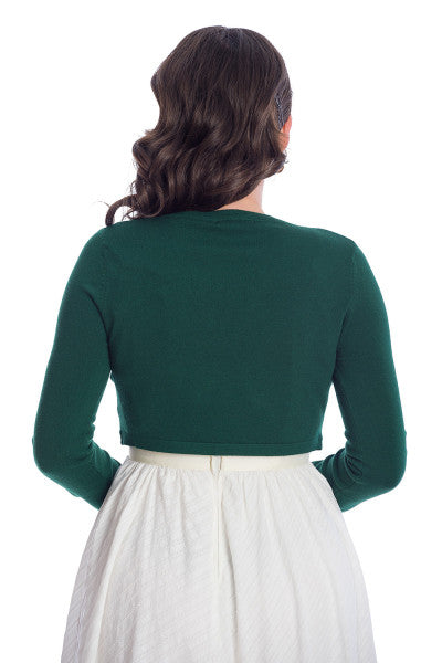 Banned Retro - Flickers Bolero in bottle green