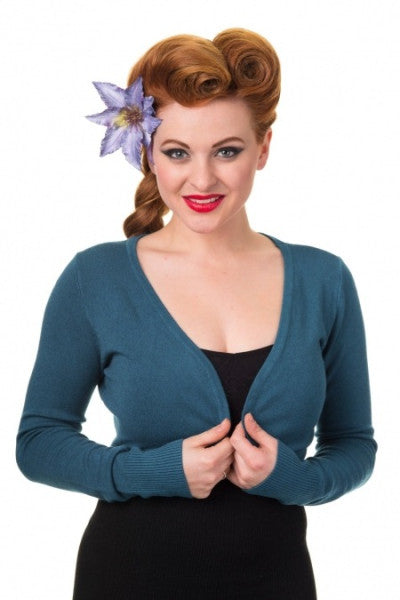 Banned Retro - Flickers Bolero in blu indaco